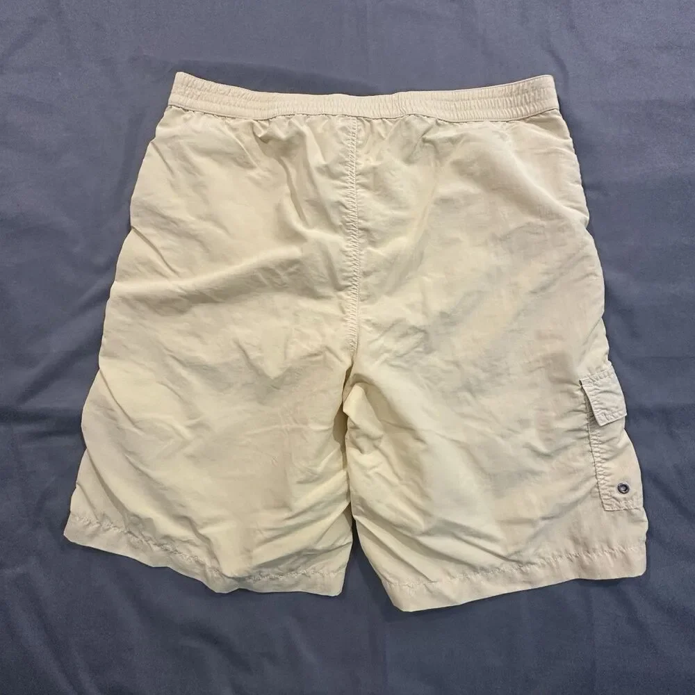 Vintage 90s Polo Ralph Lauren Board Shorts Mens L Yellow Swim Trunks Drawstring